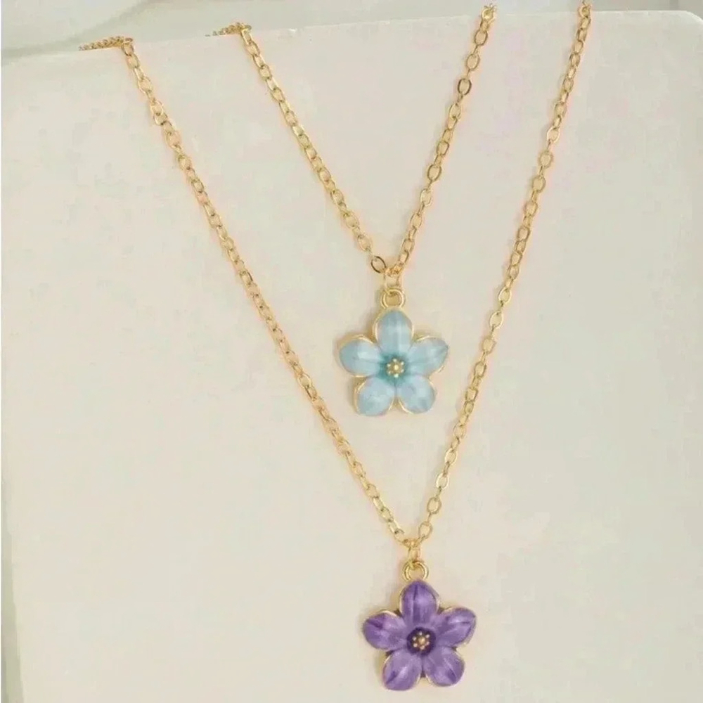 ⚠️Clearance Colorful Flower Gold Necklace - Picture 9 of 11